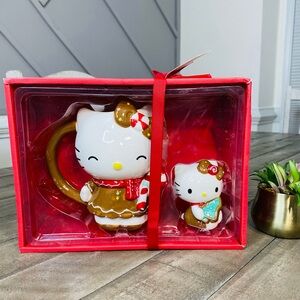 Hello Kitty Holiday Gingerbread Figural Mug & Figurine Set by Blue Sky Clayworks